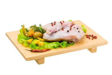 Raw rabbit meat