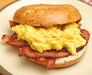 Bagel with Bacon & Scrambled Eggs