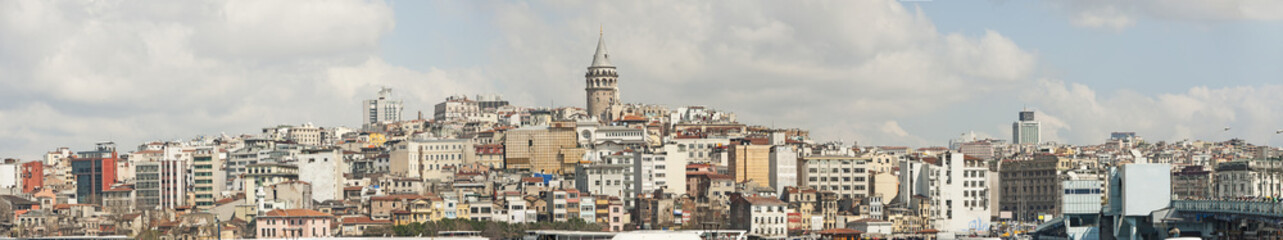 Cityscape over Istanbul Turkey and Bosphorus