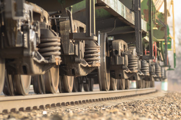Wheel pairs of trains in motion