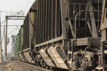 A train in motion closeup