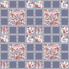 Patchwork seamless floral pattern