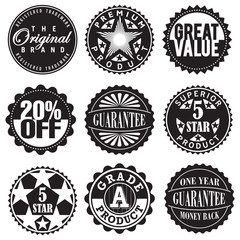 Set of Vintage Retro Labels