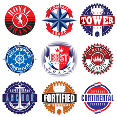 Set of Vintage Retro Labels