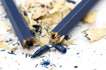 Blue broken pencil