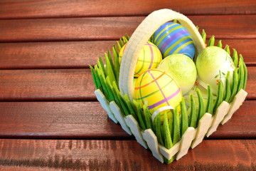 Easter eggs and basket