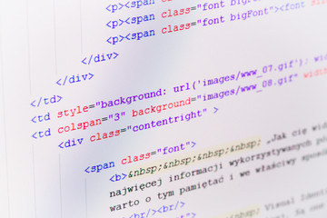 Fototapeta premium HTML web code