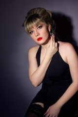 Naklejka premium Portrait of a beautiful young blonde woman