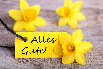 Fototapeta premium Yellow Label with Alles Gute