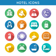 Hotel Travel Icons Set