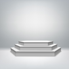 Obraz premium Blank white stage podium