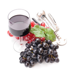 A glass of wonderful and delicious red semisweet wine