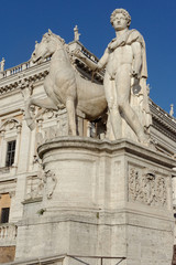 Fototapeta na wymiar Particular of Piazza del Campidoglio Rome Italy