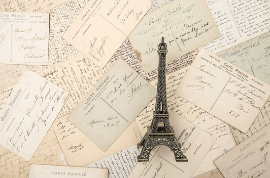 antique french postcards and souvenir Eiffel Tower