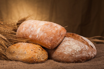 assortment of baked bread
