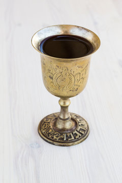 Silver kiddush wine cup , judaica
