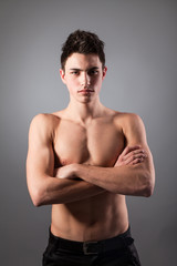 Fototapeta premium Portrait of young bodybuilder man