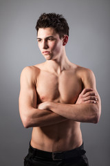 Portrait of young bodybuilder man