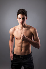 Portrait of young bodybuilder man