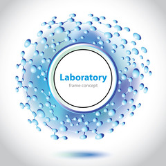 Abstract blue-violet medical laboratory circle element.