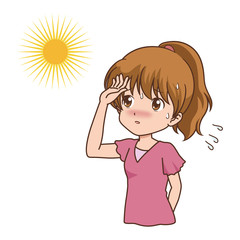 女の子/暑い