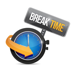 break time watch sign illustration design