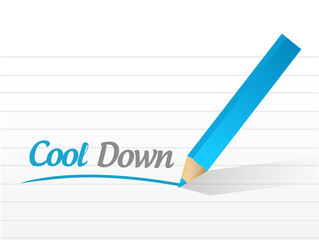 cool down sign message illustration design