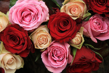 Wedding flowers in pink and red