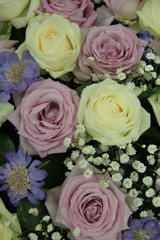 Purple and white wedding roses