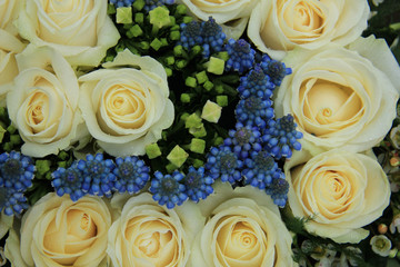 blue and white wedding flowers