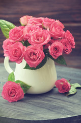 Bouquet of pink roses