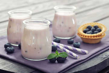 Yogurt with  fresh blueberry