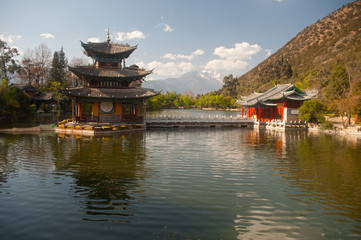 Black Dragon Pool in Lijiang,Yunnan in Southwestern of China.