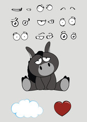 donkey baby cartoon cute set