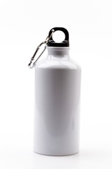 Stainless bottle water isolated white background