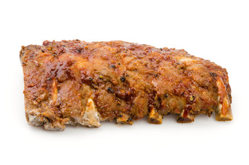 Ribs bbq pork isolated white background