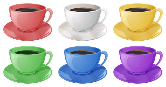Cups with coffee