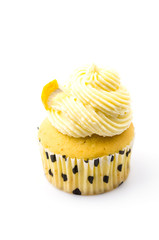 Lemon cupcakes isolated white background