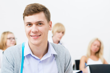 student in the classroom