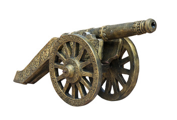 Thai ancient cannon isolated on white background