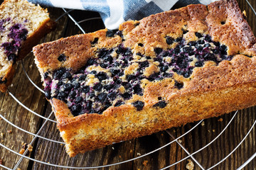 Baked blueberry cake