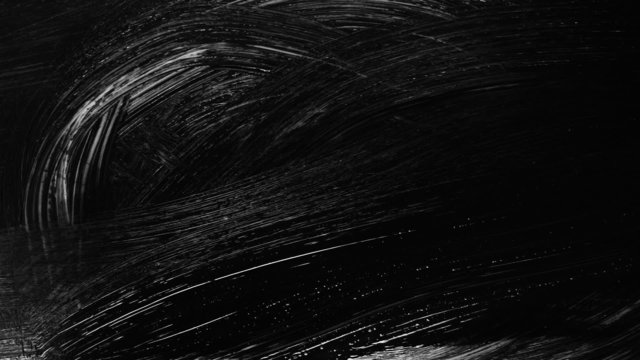 Hand painted black ink light box element.