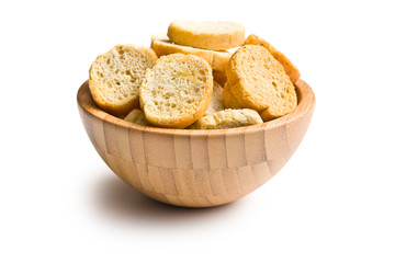 bruschetta in wooden bowl
