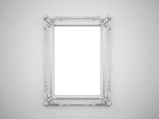 Vintage mirror with silver frame on the wall - obrazy, fototapety, plakaty