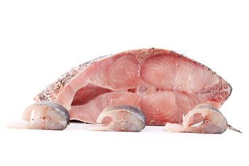 Composition of carp and seabass fresh steaks.