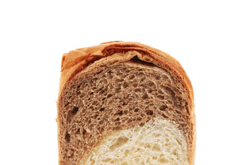 Brown and white bread slice.