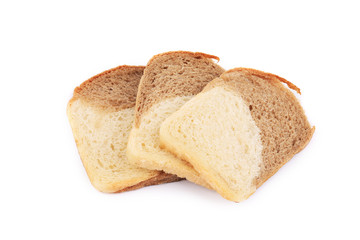 Brown and white bread slices.