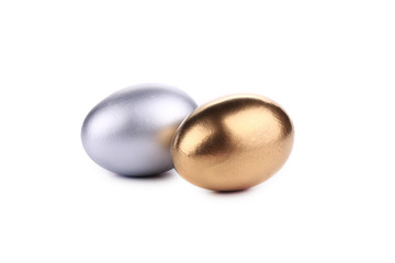 Silver and Gold Easter Eggs.