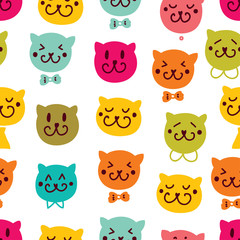 Cute cats. Seamless pattern.