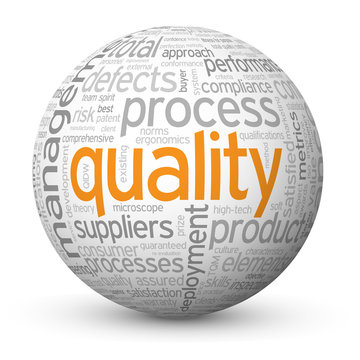 "QUALITY" Tag Cloud Globe (customer service satisfaction value)